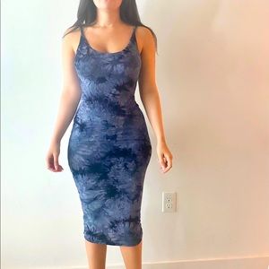 Blue tie dye dress